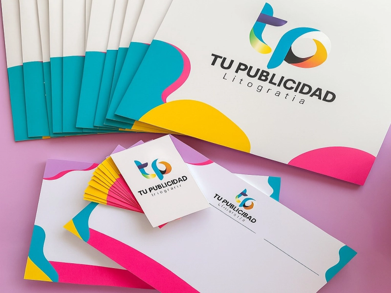Impresión de papelería comercial como hojas membretadas y carpetas en Medellín.