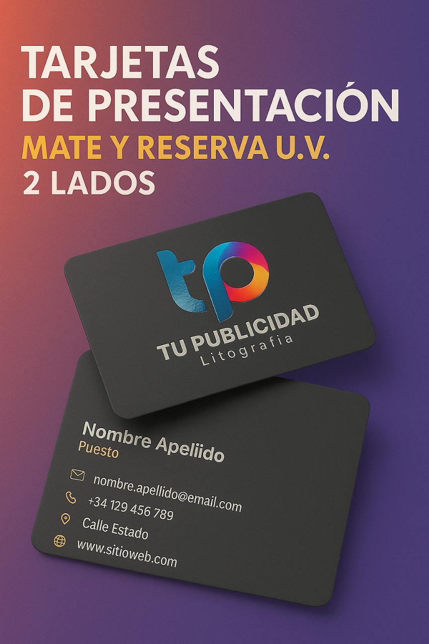 Tarjeta de presentación reserva uv 2 en Medellín — vista frontal